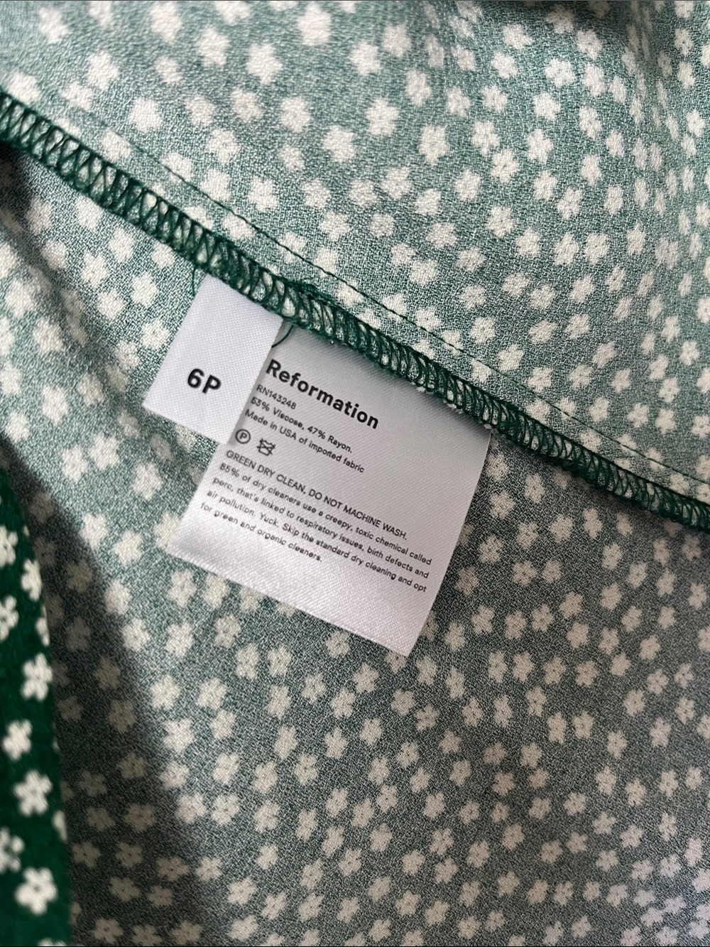 Reformation Green & White Midi Skirt - Picture 2 of 5